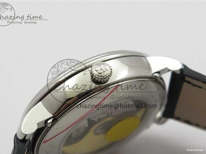 0128 MultiPurpose Villeret 6654 SS Complicated Function OMF 1:1 Best Edition White Dial on Black Leather Strap A6654 V 7901